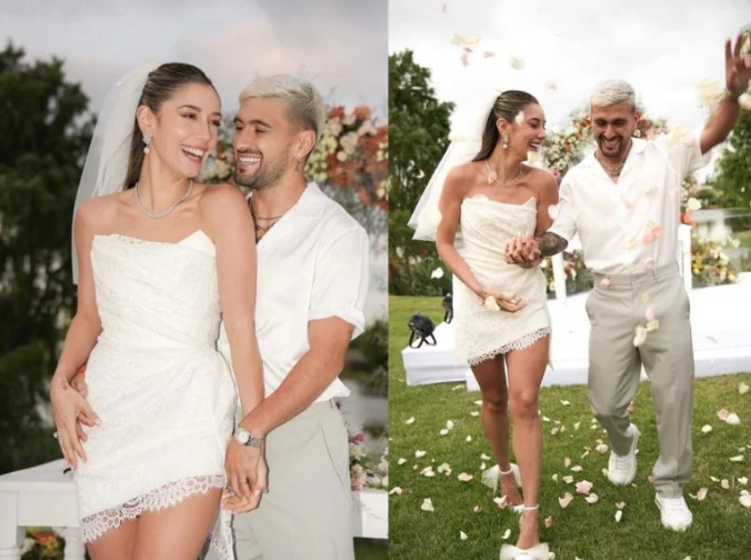 Para tristeza das rubro-negras, Arrascaeta se casa com modelo em cerimônia privada