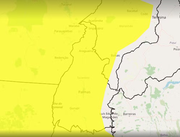 Tocantins tem alerta de chuvas intensas para o final de semana