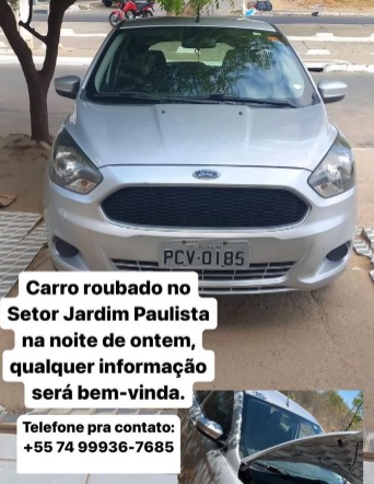 Casal rouba carro no Setor Jardim Paulista, em Paraíso