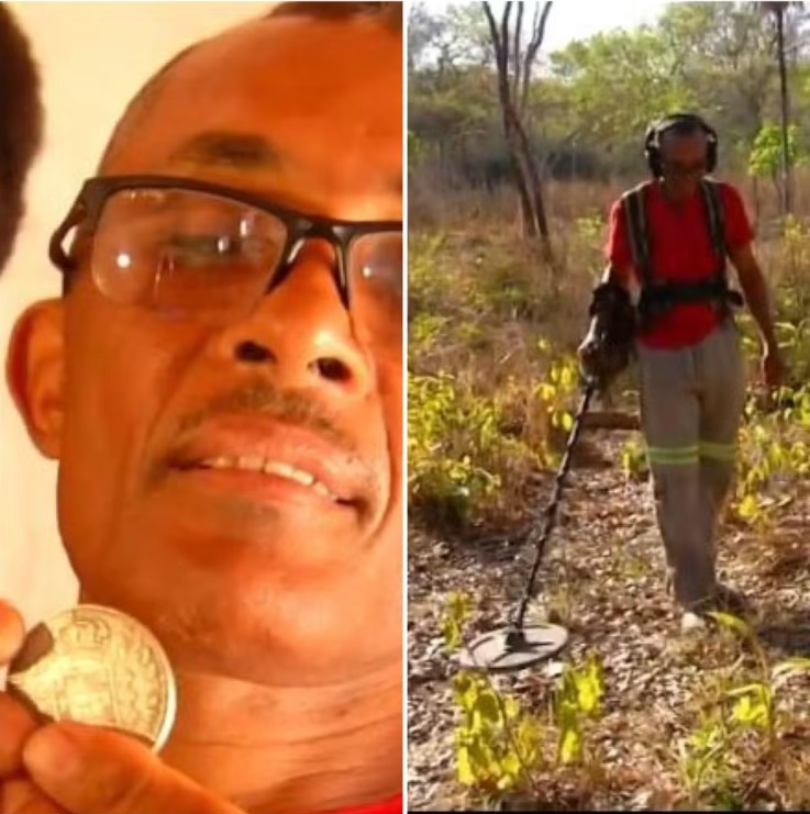 Após encontrar tesouro colonial, lavrador continua procurando ouro com detector de metais