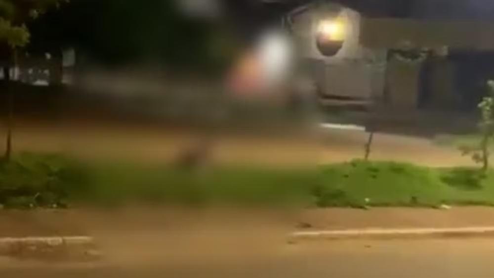 Casal é flagrado tendo relações no canteiro de avenida no centro de Palmas e imagens viralizam